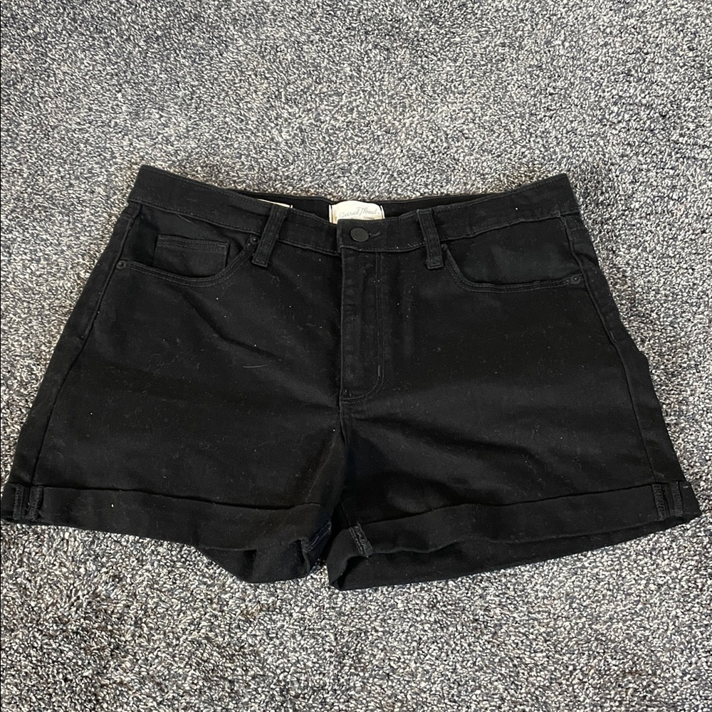 Universal Thread Black High-Rise Cuffed Denim Shorts